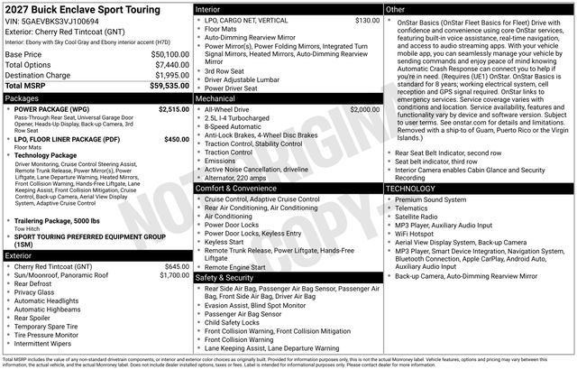 New 2027 Buick Enclave Sport Touring w/ Power Package AWD/4WD image 24