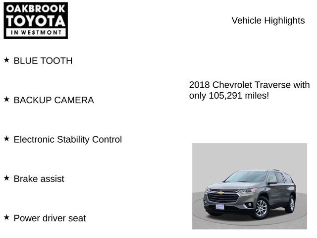 Used 2018 Chevrolet Traverse LT w/ LPO, Floor Liner Package FWD image 5