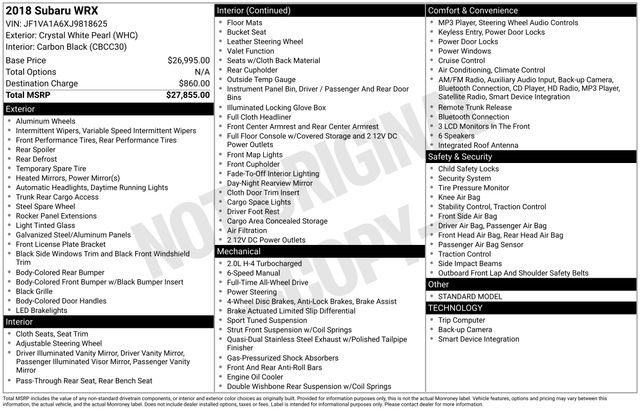 Used 2018 Subaru WRX image 30