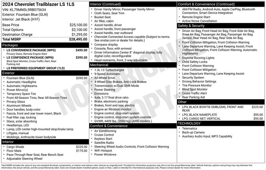 Certified 2024 Chevrolet TrailBlazer LS w/ LS Convenience Package AWD/4WD image 10
