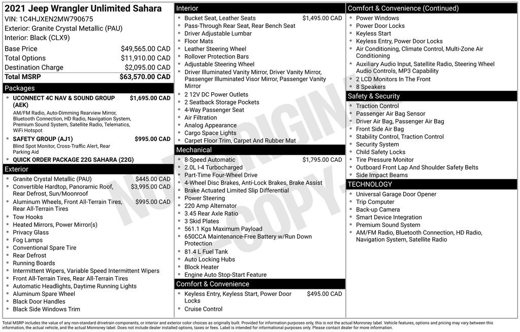 Used 2021 Jeep Wrangler Unlimited Sahara w/ Uconnect 4C Nav & Sound Group image 6