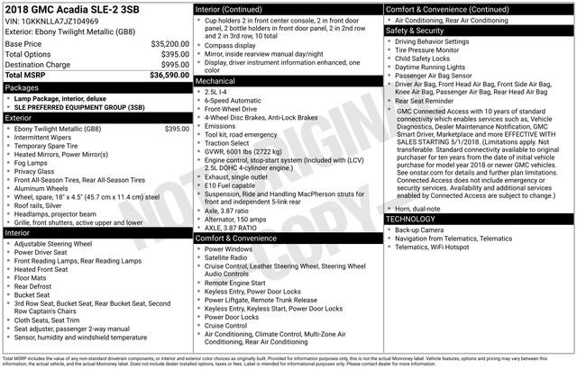 Used 2018 GMC Acadia SLE image 27