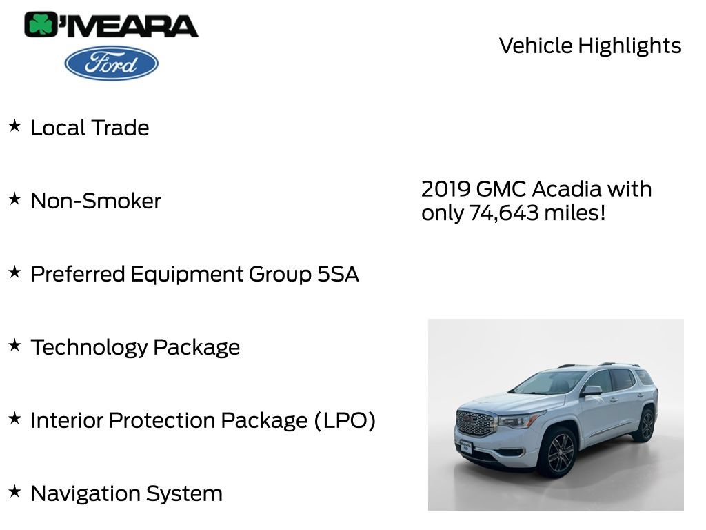 Used 2019 GMC Acadia Denali w/ Technology Package AWD/4WD image 8