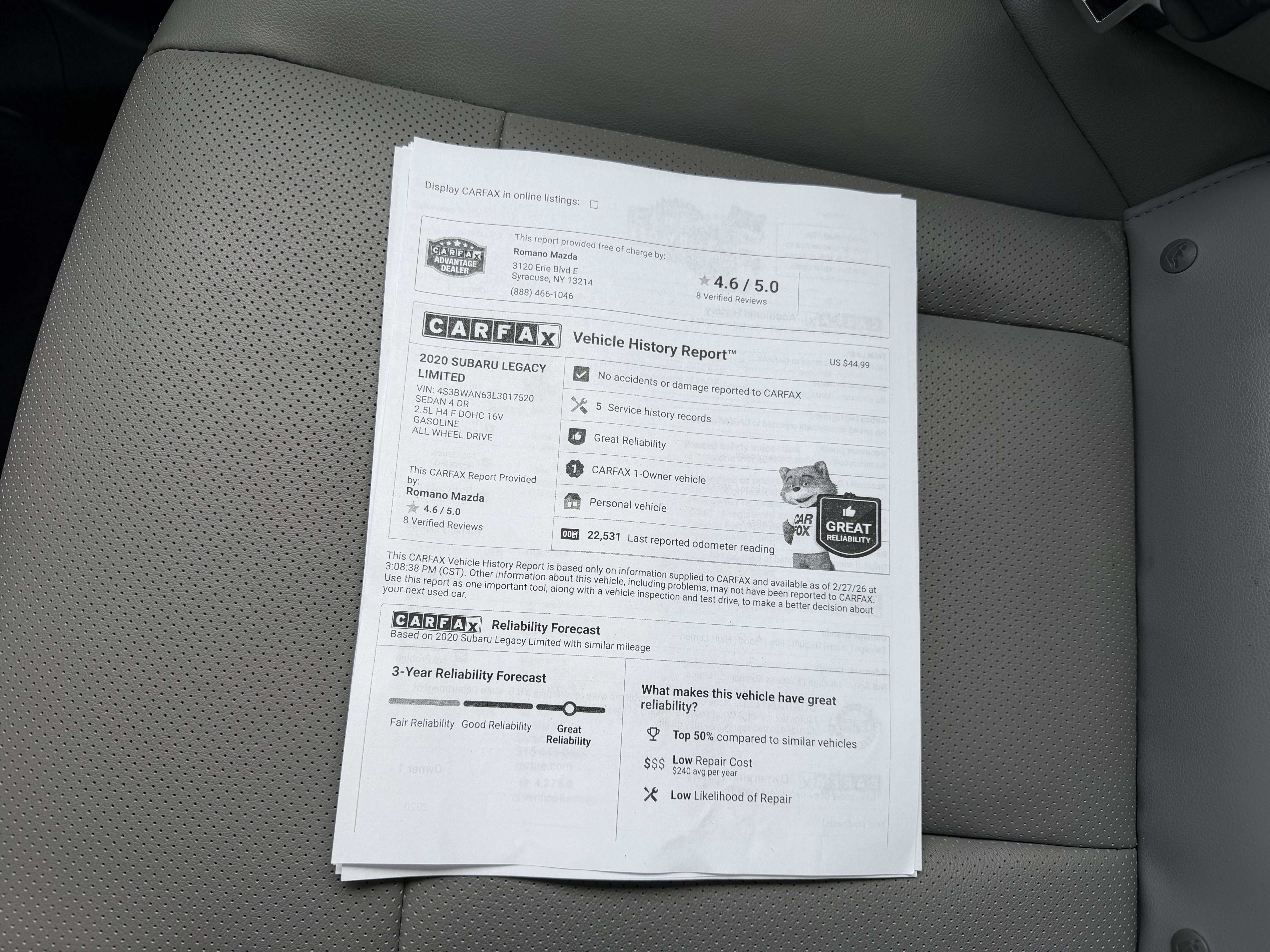 Used 2020 Subaru Legacy Limited AWD/4WD image 24