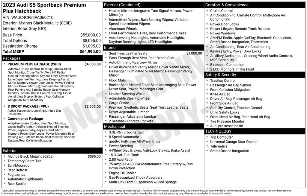 Certified 2023 Audi S5 Premium Plus w/ Premium Plus Package AWD/4WD image 3