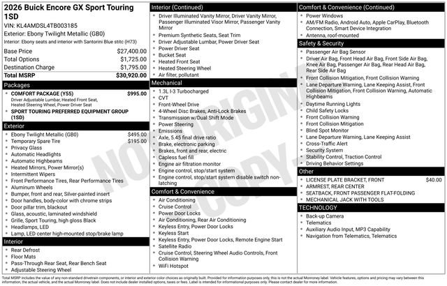 Used 2026 Buick Encore GX Sport Touring w/ Comfort Package FWD image 26