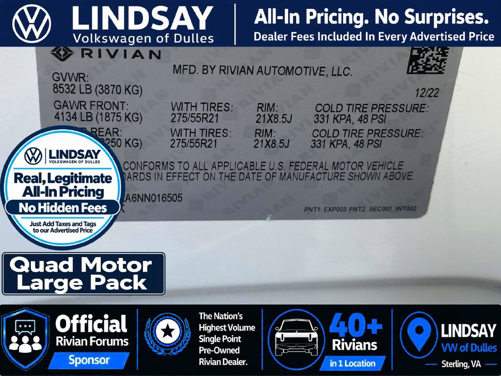 Used 2022 Rivian R1T Adventure AWD/4WD image 30