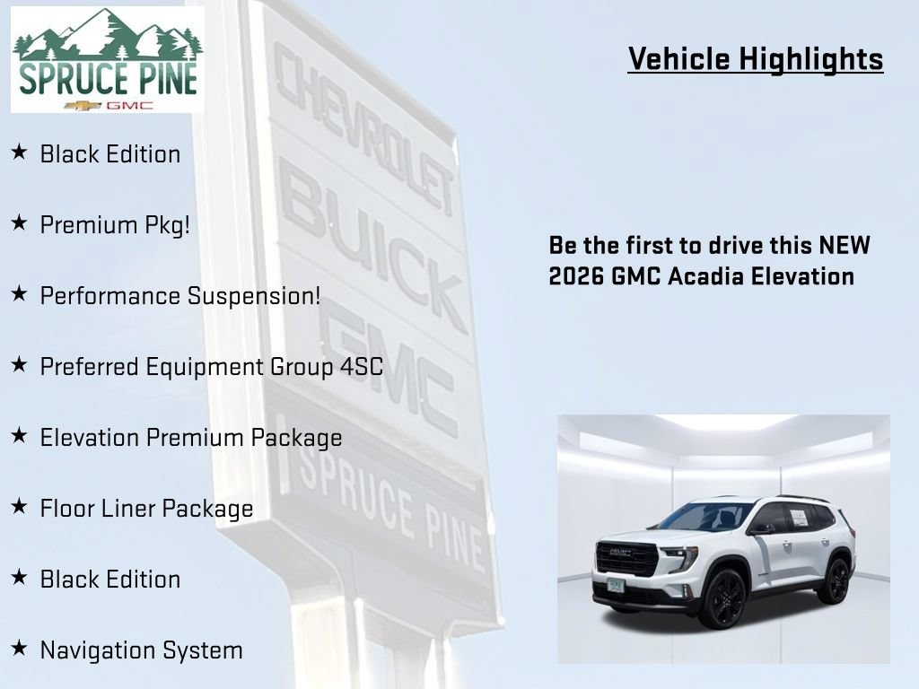 New 2026 GMC Acadia Elevation w/ Black Edition FWD image 5