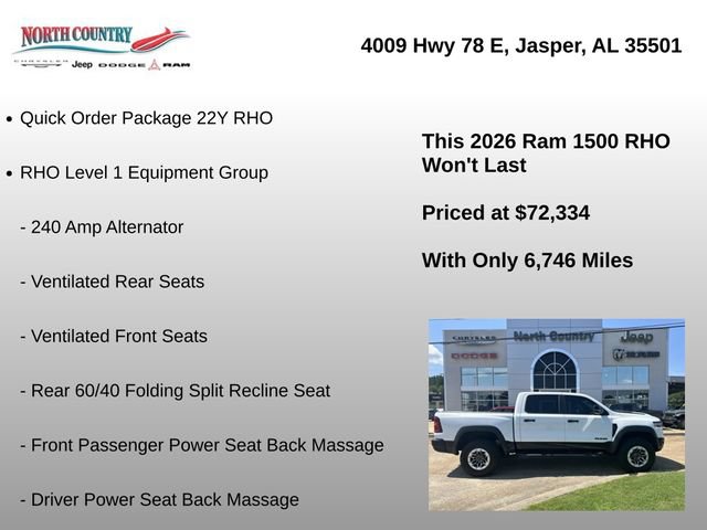 Used 2026 RAM 1500 RHO w/ RHO Level 1 Equipment Group AWD/4WD image 8