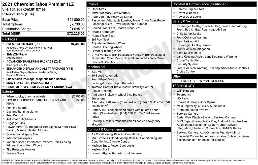 Certified 2021 Chevrolet Tahoe Premier w/ Premium Package RWD image 43