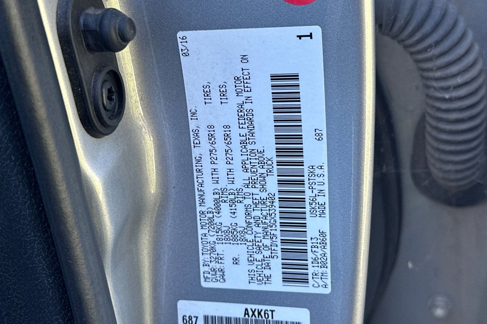 Used 2016 Toyota Tundra SR5 w/ TRD Off Road Package AWD/4WD image 26