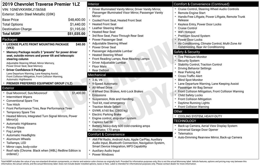 Certified 2019 Chevrolet Traverse Premier image 10