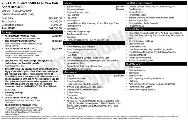 Used 2021 GMC Sierra 1500 AT4 w/ AT4 Premium Package AWD/4WD image 7