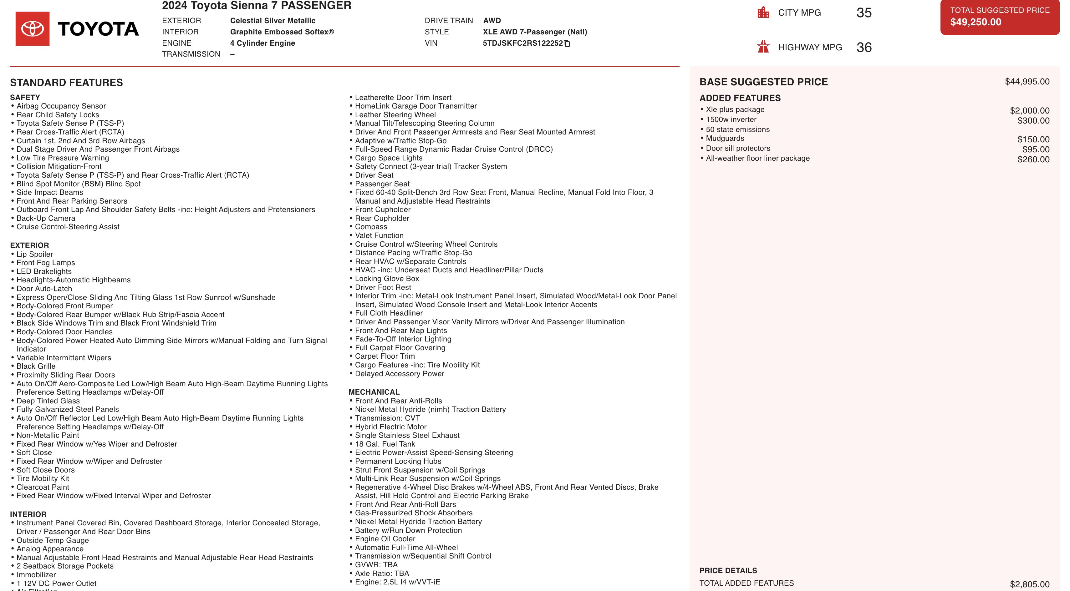 Used 2024 Toyota Sienna XLE w/ XLE Plus Package image 5