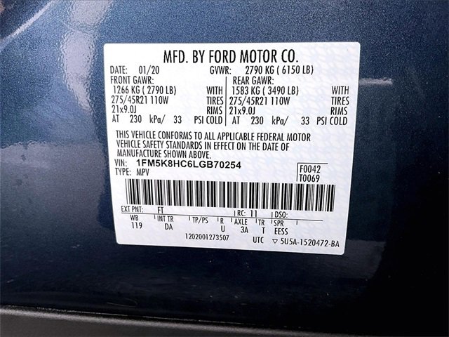 Used 2020 Ford Explorer Platinum w/ Premium Technology Package image 36