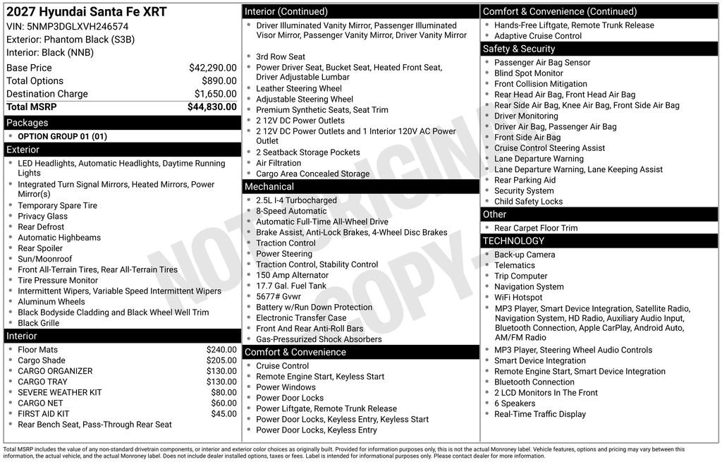 New 2027 Hyundai Santa Fe XRT AWD/4WD image 3