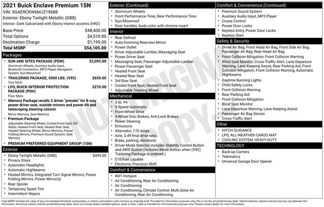 Used 2021 Buick Enclave Premium w/ Sun and Sites Package image 15