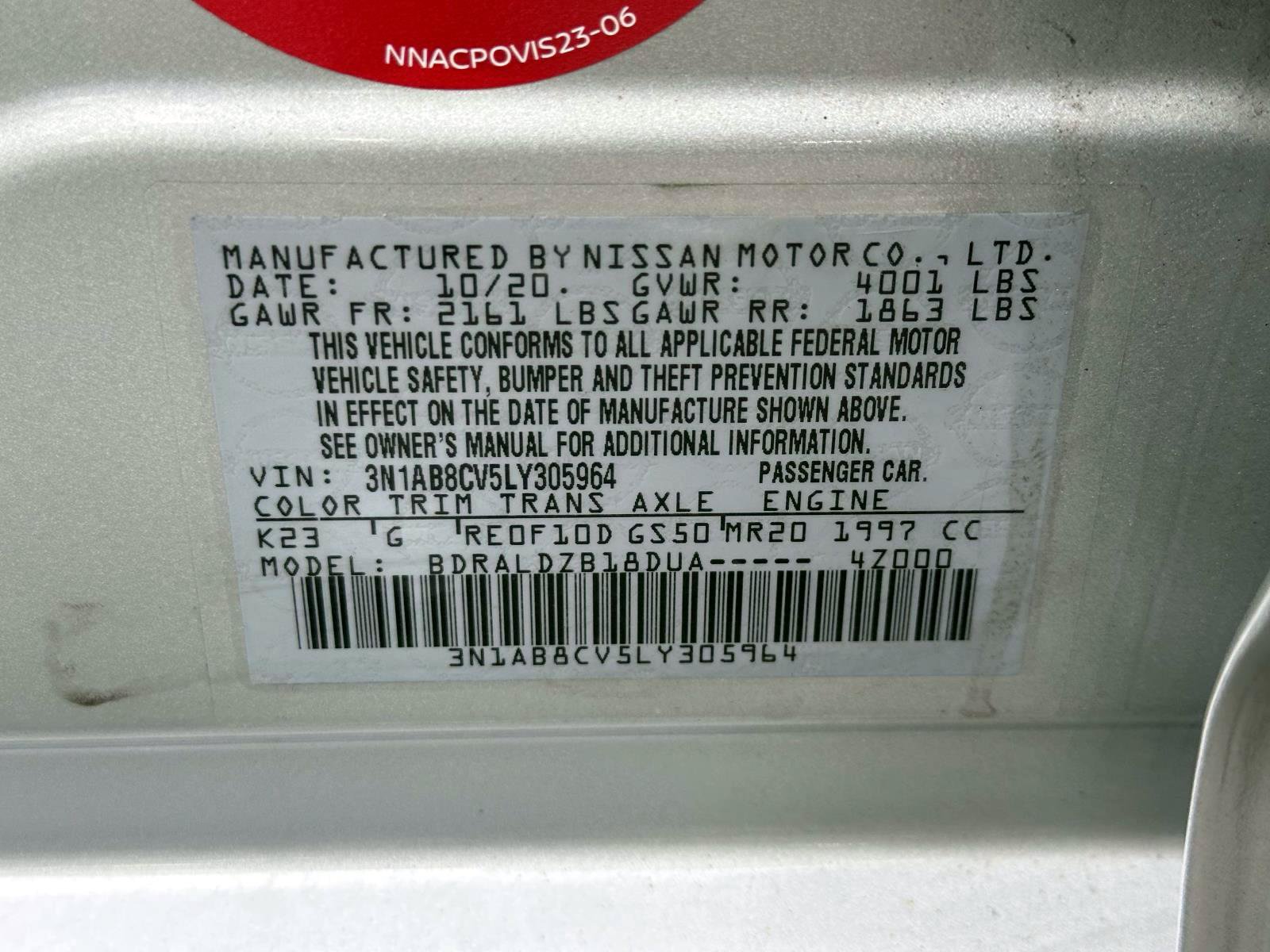 Certified 2020 Nissan Sentra SV w/ Electronics Package FWD image 31