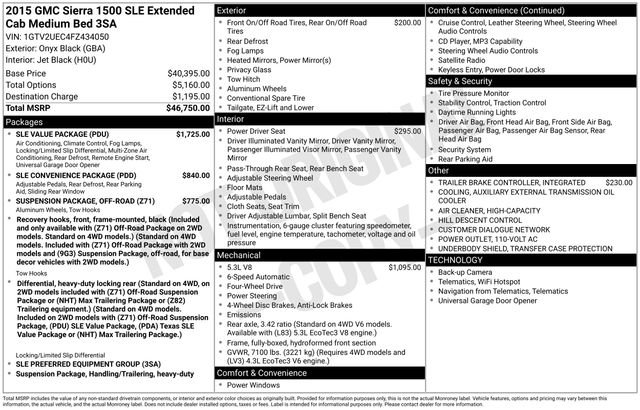 Used 2015 GMC Sierra 1500 SLE w/ SLE Value Package image 2