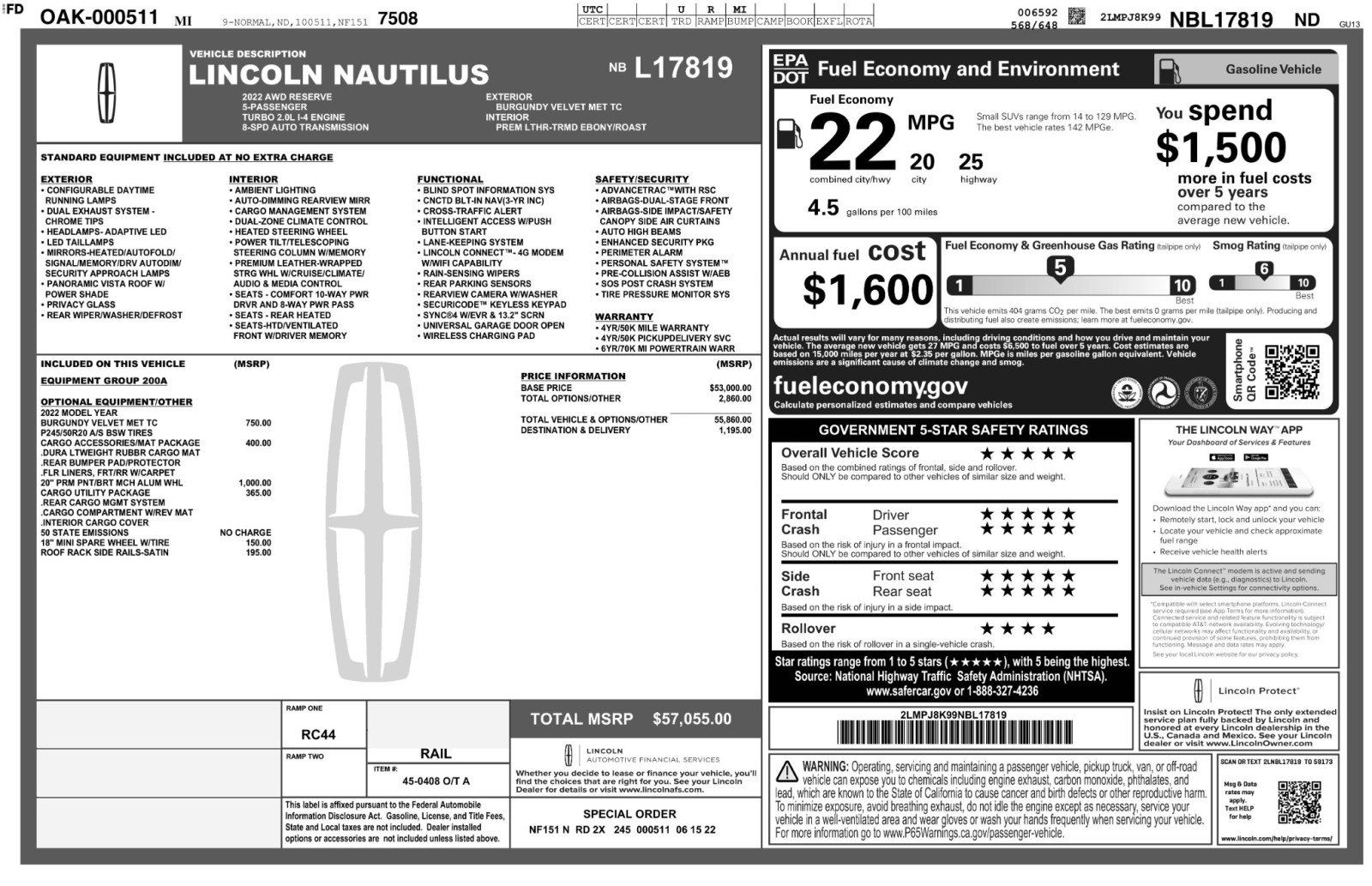 Used 2022 Lincoln Nautilus Reserve image 52