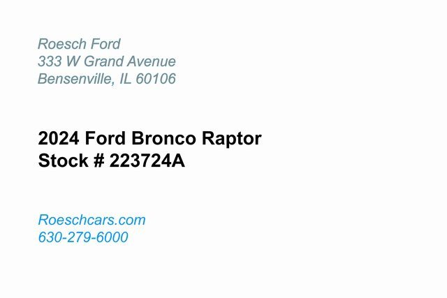 Used 2024 Ford Bronco Raptor w/ Interior Carbon Fiber Pack 6 image 2