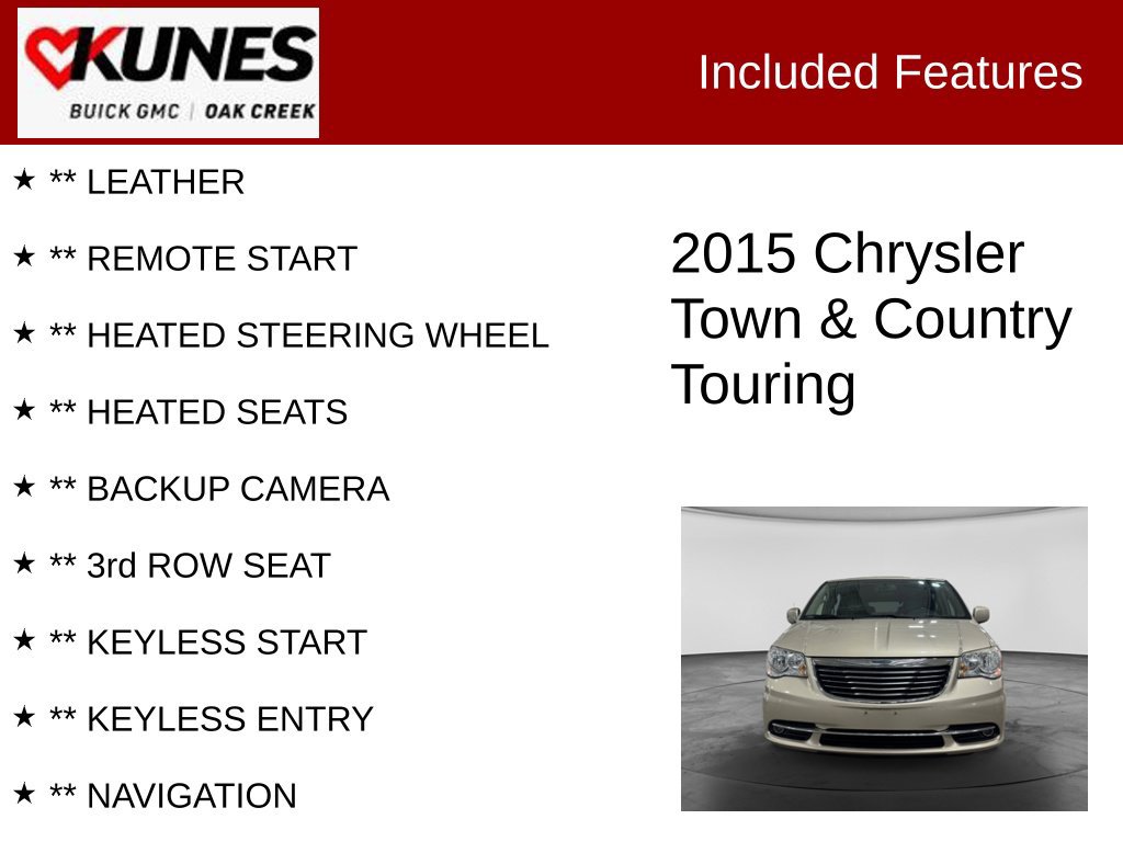 Used 2015 Chrysler Town & Country Touring w/ Driver Convenience Group FWD image 2