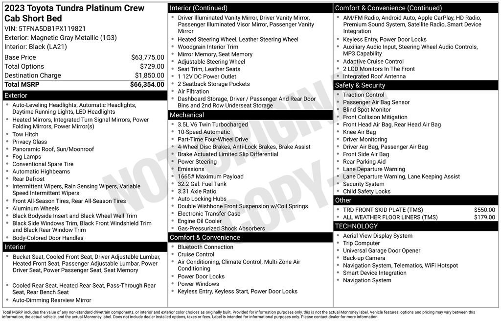 Used 2023 Toyota Tundra Platinum AWD/4WD image 44