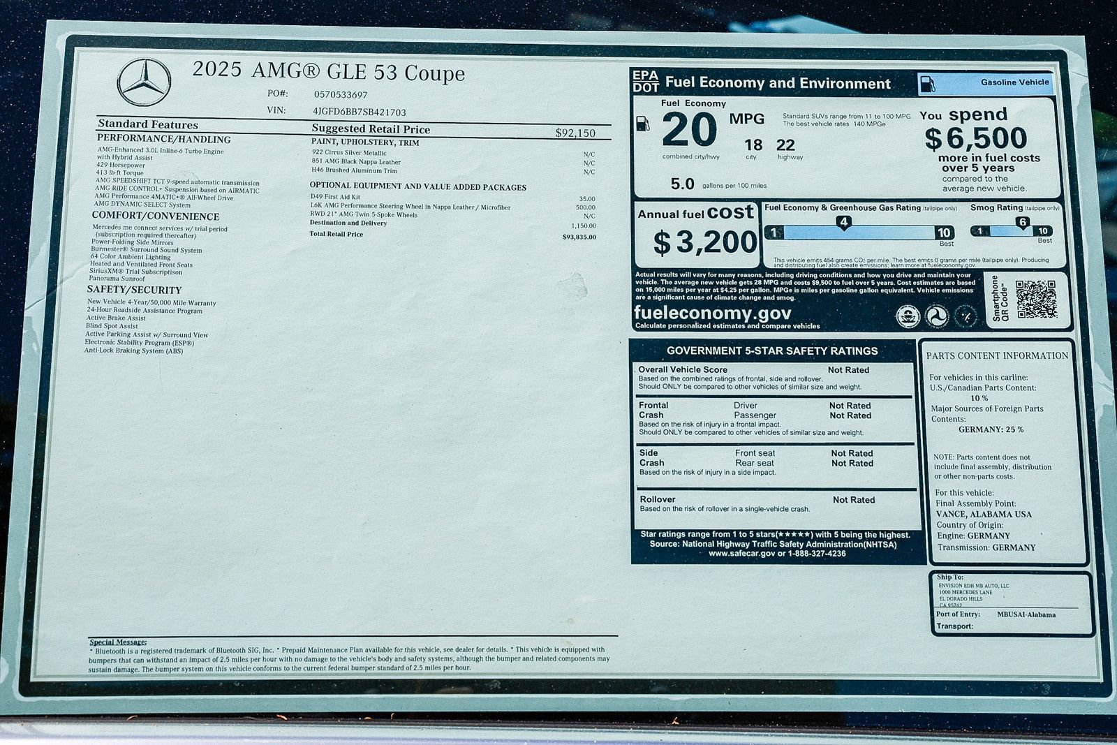 New 2025 Mercedes-Benz GLE 53 AMG 4MATIC Coupe image 27