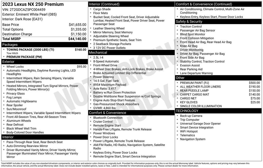 Used 2023 Lexus NX 250 FWD w/ Towing Package (2000 Lbs) image 15