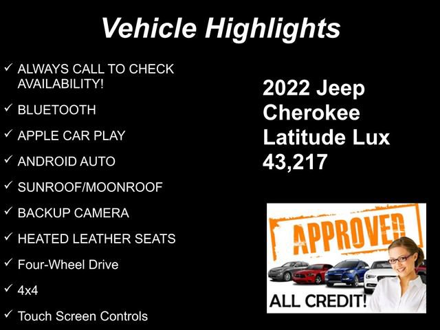Used 2022 Jeep Cherokee Latitude Lux w/ Sun & Sound Group AWD/4WD image 9