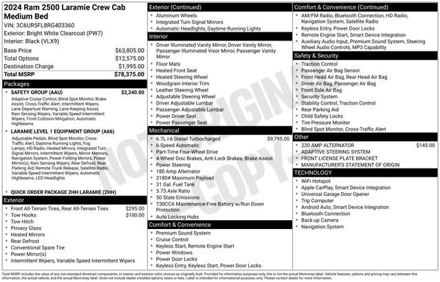 Used 2024 RAM 2500 Laramie w/ Safety Group AWD/4WD image 6
