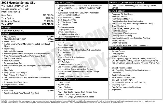Used 2023 Hyundai Sonata SEL FWD image 12