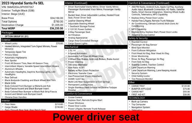 Used 2023 Hyundai Santa Fe SEL AWD/4WD image 20