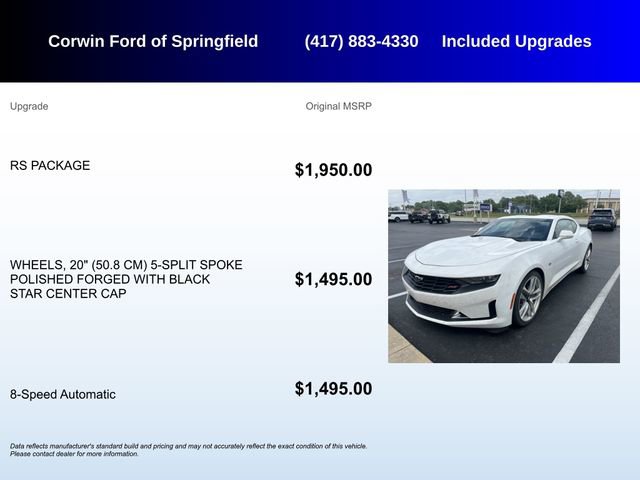 Used 2022 Chevrolet Camaro LT w/ RS Package RWD image 5