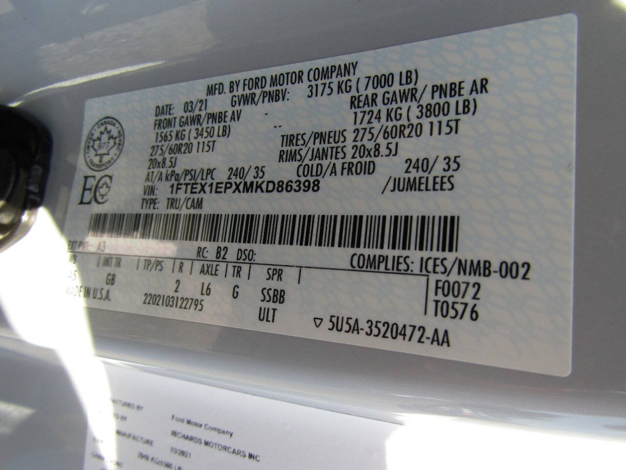 Used 2021 Ford F150 XL w/ Equipment Group 101A High AWD/4WD image 21