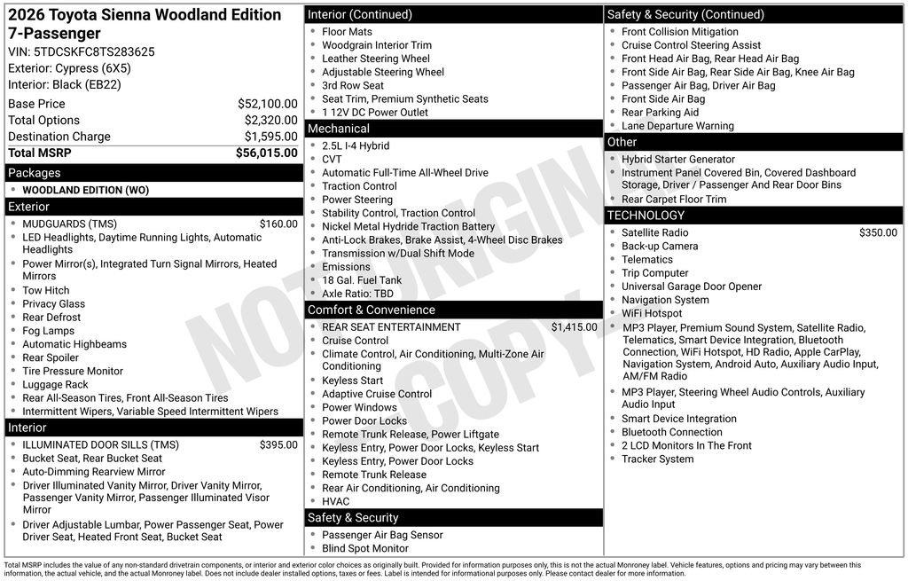 Used 2026 Toyota Sienna XLE Woodland Edition AWD/4WD image 30