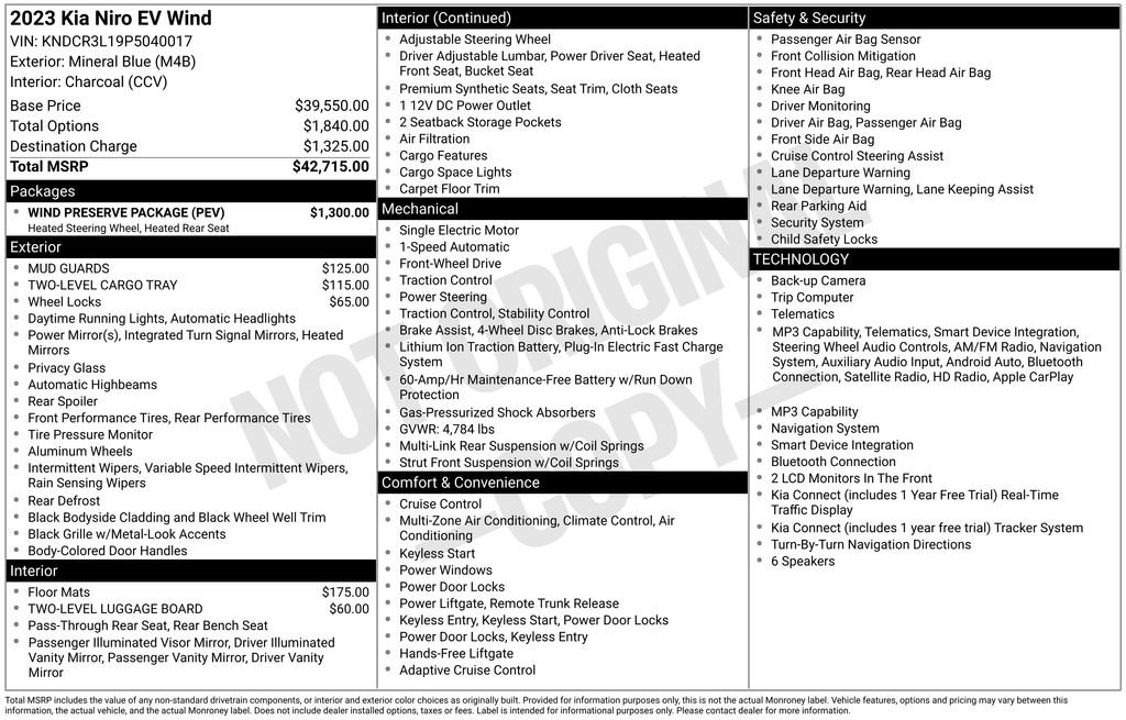 Used 2023 Kia Niro Wind w/ Wind Preserve Package FWD image 17