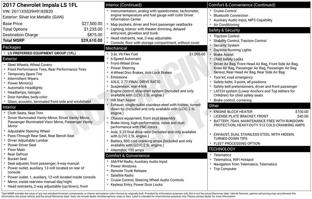 Used 2017 Chevrolet Impala LS image 2