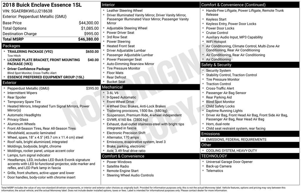 Used 2018 Buick Enclave Essence w/ Trailering Package image 13