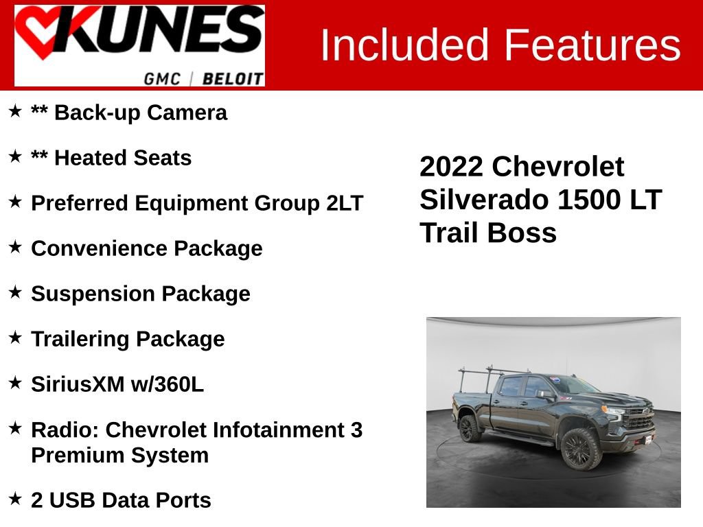 Used 2022 Chevrolet Silverado 1500 LT Trail Boss w/ Convenience Package II AWD/4WD image 2