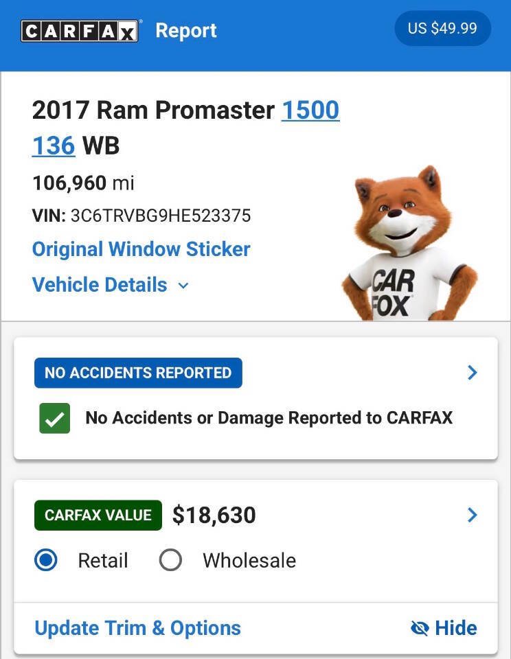 Used 2017 RAM ProMaster 1500 FWD image 58