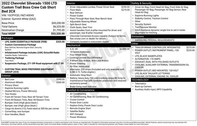 Certified 2022 Chevrolet Silverado 1500 Custom Trail Boss w/ LPO, Dark Essentials Package image 7