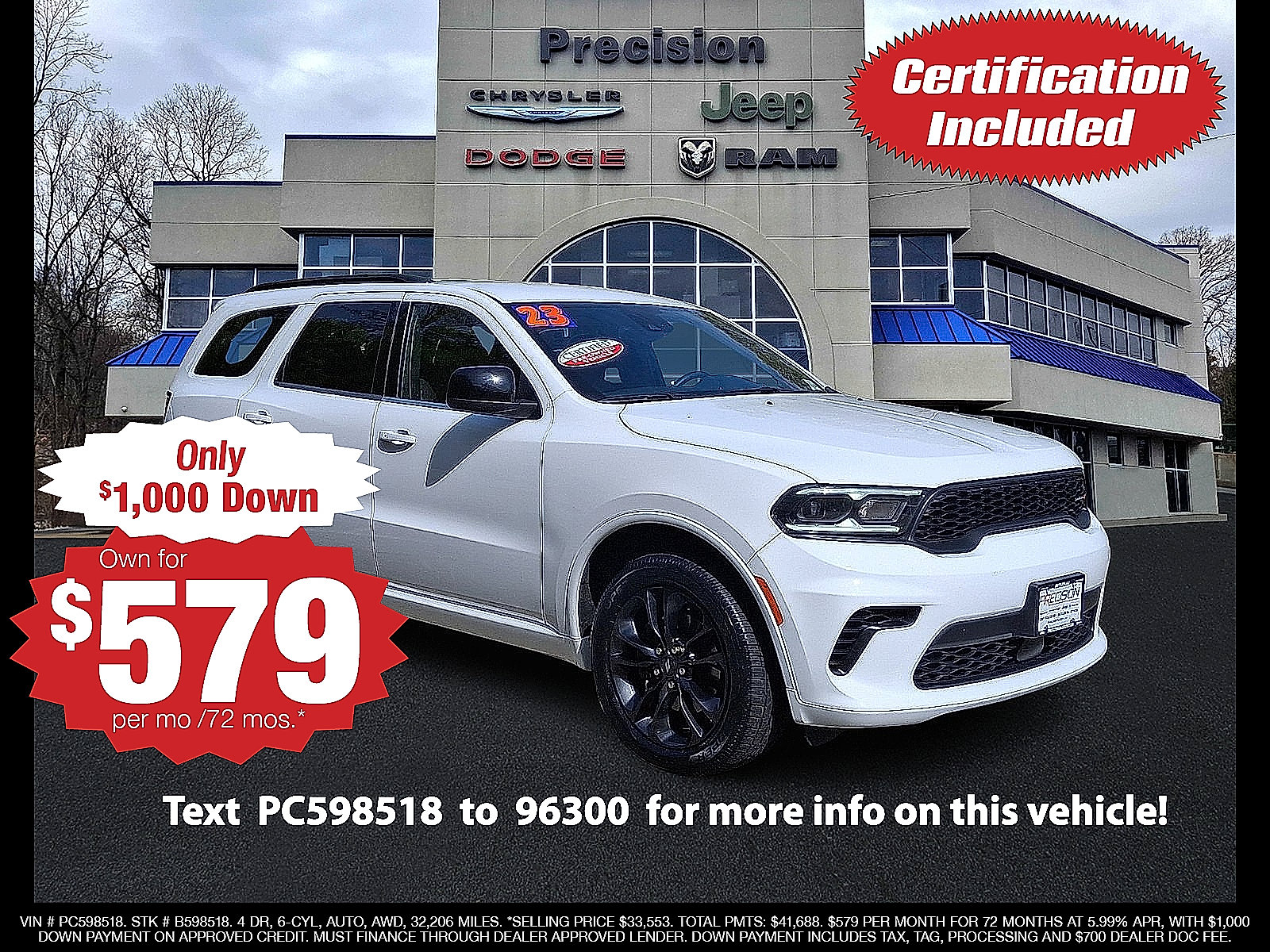 Certified 2023 Dodge Durango GT AWD/4WD image 3