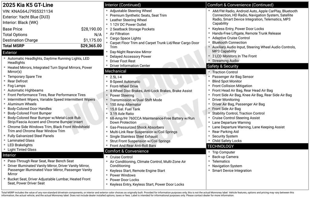 Certified 2025 Kia K5 GT-Line FWD image 8