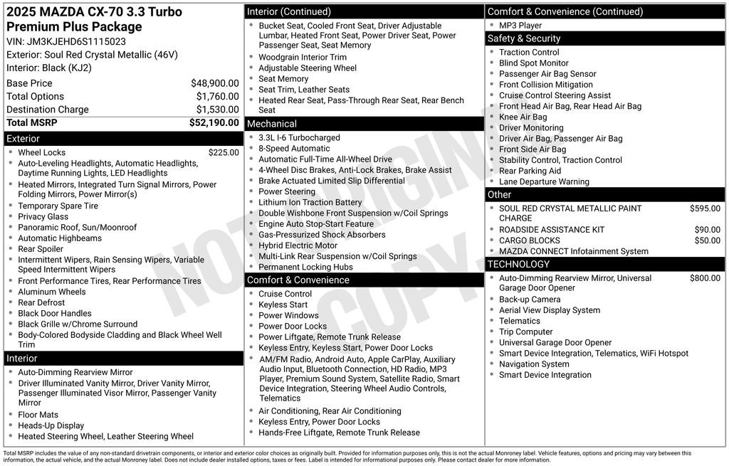 Used 2025 MAZDA CX-70 3.3 Turbo w/ Premium Plus Pkg image 5
