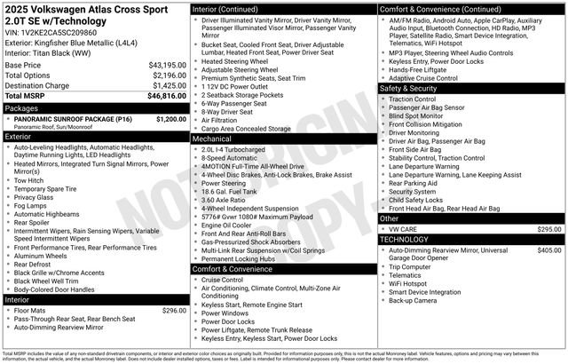 Used 2025 Volkswagen Atlas Cross Sport SE w/ Panoramic Sunroof Package image 33