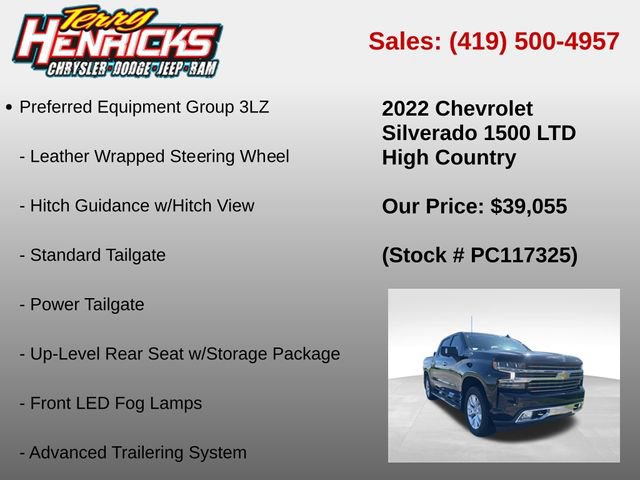 Used 2022 Chevrolet Silverado 1500 High Country w/ Technology Package AWD/4WD image 33