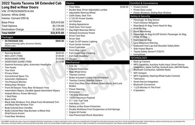 Used 2022 Toyota Tacoma SR w/ SX Package RWD image 22