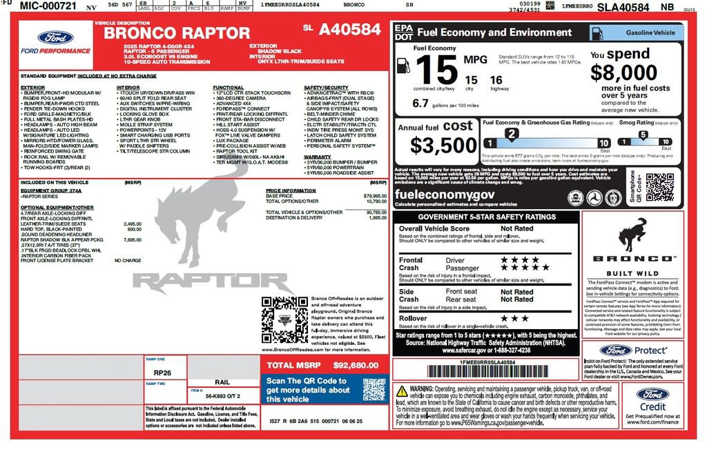 Used 2025 Ford Bronco Raptor image 4