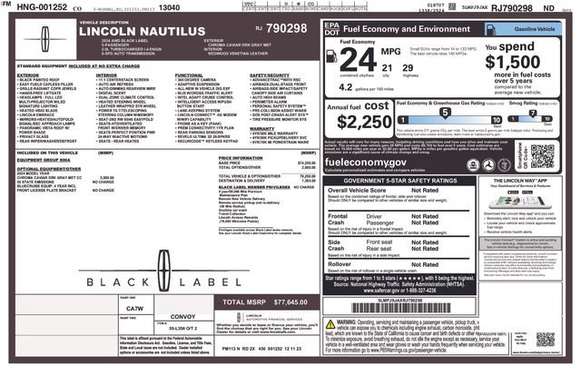 Used 2024 Lincoln Nautilus Black Label AWD/4WD image 5